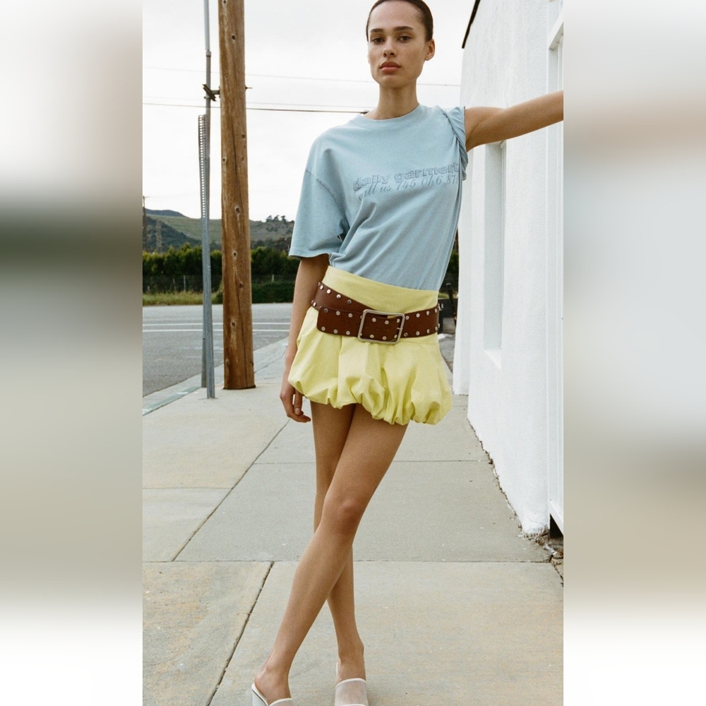 Zara LINEN BLEND BALLOON SKORT